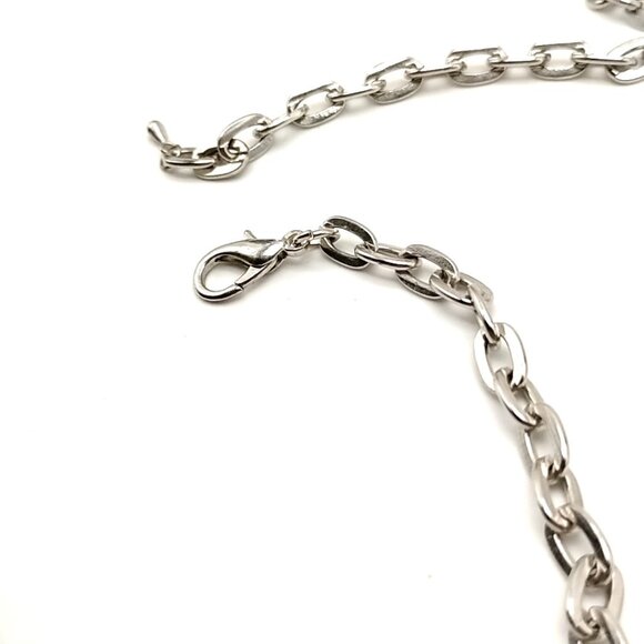 Long Artisan Bohemian-style Mixed Stone Statement Necklace Silver-tone Chain - Picture 6 of 10